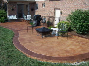 New concrete patio installed by Cary Concrete Contractors
