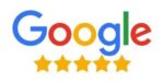A google logo with five stars on it.